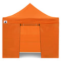 Wallaroo 3x3m Pop Up Gazebo Marquee Tent Orange Outdoor Folding Canopy with 5 Walls Sandbags Carry Bag Market Camping