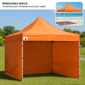 Wallaroo 3x3m Pop Up Gazebo Marquee Tent Orange Outdoor Folding Canopy with 5 Walls Sandbags Carry Bag Market Camping