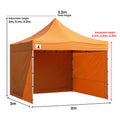 Wallaroo 3x3m Gazebo Tent Marquee Pop Up Outdoor Orange