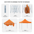 Wallaroo 3x3m Gazebo Tent Marquee Pop Up Outdoor Orange