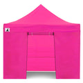 Wallaroo 3x3m Pop Up Gazebo Pink Marquee Canopy Outdoor Tent with 5 Side Walls Sandbags Carry Bag Folding Sun Shade