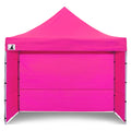 Wallaroo 3x3m Pop Up Gazebo Pink Marquee Canopy Outdoor Tent with 5 Side Walls Sandbags Carry Bag Folding Sun Shade