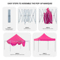 Wallaroo 3x3m Pop Up Gazebo Pink Marquee Canopy Outdoor Tent with 5 Side Walls Sandbags Carry Bag Folding Sun Shade