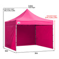 Wallaroo Gazebo 3x3 Pop Up Marquee Outdoor Pink Tent