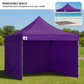 Wallaroo 3x3m Pop Up Gazebo Marquee Outdoor Canopy Folding Shade Tent with 5 Walls, Sandbags & Carry Bag - Purple
