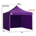 Wallaroo 3x3m Pop Up Gazebo Tent Purple Outdoor Marquee