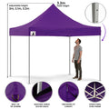 Wallaroo 3x3m Pop Up Gazebo Tent Purple Outdoor Marquee