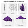 Wallaroo 3x3m Pop Up Gazebo Tent Purple Outdoor Marquee