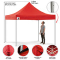 Wallaroo Gazebo 3x3m Pop Up Tent Marquee Red Outdoor