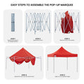 Wallaroo Gazebo 3x3m Pop Up Tent Marquee Red Outdoor