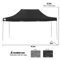 Wallaroo Gazebo 3x4.5m Pop Up Tent Marquee Outdoor Black