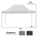 Wallaroo Gazebo 3x4.5m Pop Up Tent Marquee White Outdoor