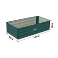 Wallaroo Garden Bed 120x60x30cm Galvanized Steel Green