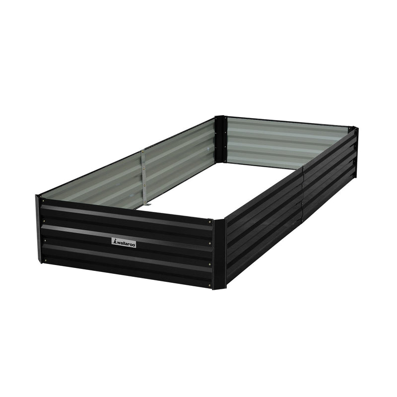 Wallaroo Garden Bed 210x90x30cm Galvanised Steel Black