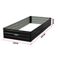 Wallaroo Garden Bed 210x90x30cm Galvanised Steel Black