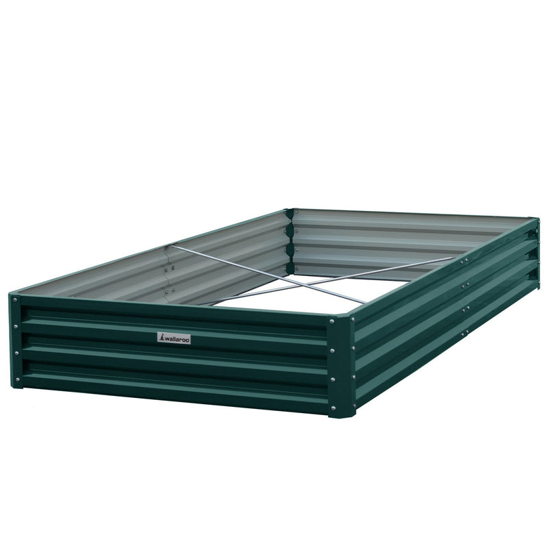 Wallaroo Garden Bed 240x120x30cm Galvanized Steel Green