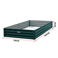 Wallaroo Garden Bed 240x120x30cm Galvanized Steel Green