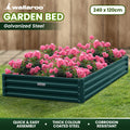 Wallaroo Garden Bed 240x120x30cm Galvanized Steel Green