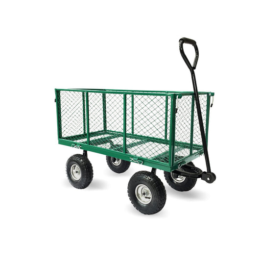 Wallaroo Steel Mesh Garden Trolley Cart Green