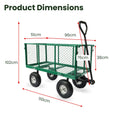 Wallaroo Steel Mesh Garden Trolley Cart Green