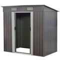 Wallaroo 4ft x 8ft Garden Shed Grey Flat Roof Outdoor Storage
