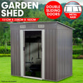 Wallaroo 4ft x 8ft Garden Shed Grey Flat Roof Outdoor Storage