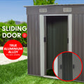 Wallaroo 4ft x 8ft Garden Shed Grey Flat Roof Outdoor Storage