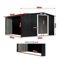 Wallaroo Garden Shed 10x8ft Semi-Closed Storage Black
