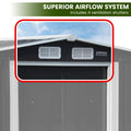 Wallaroo Garden Shed 10x8ft Semi-Closed Storage Black