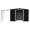 Wallaroo 4x8ft Zinc Steel Garden Shed Open Storage Black