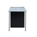 Wallaroo 4x8ft Zinc Steel Garden Shed Open Storage Black
