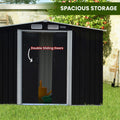 Wallaroo 4x8ft Zinc Steel Garden Shed Open Storage Black