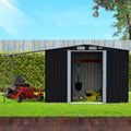 Wallaroo 4x8ft Zinc Steel Garden Shed Open Storage Black