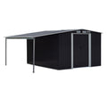 Wallaroo 6x8ft Zinc Steel Garden Shed Open Storage Black