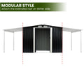 Wallaroo 6x8ft Zinc Steel Garden Shed Open Storage Black