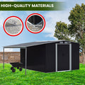 Wallaroo 6x8ft Zinc Steel Garden Shed Open Storage Black