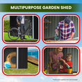 Wallaroo 6x8ft Zinc Steel Garden Shed Open Storage Black