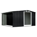 Wallaroo Garden Shed 6x8ft Semi-Close Storage Black