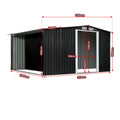 Wallaroo Garden Shed 6x8ft Semi-Close Storage Black