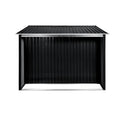 Wallaroo Garden Shed 6x8ft Semi-Close Storage Black