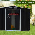Wallaroo Garden Shed 6x8ft Semi-Close Storage Black