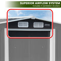 Wallaroo Garden Shed 6x8ft Semi-Close Storage Black
