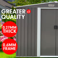 Wallaroo 8ft x 8ft Garden Shed Spire Roof Grey Storage