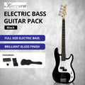 Karrera 39in Electric Bass Guitar 4-String Full Size Black Tuner