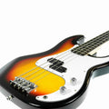 Karrera 39in 4-String Electric Guitar Bass Tuner Full Size Sunburst