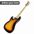Karrera 39in 4-String Electric Guitar Bass Tuner Full Size Sunburst