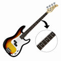Karrera 39in 4-String Electric Guitar Bass Tuner Full Size Sunburst