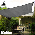 Wallaroo Sun Shade Sail 10x10m Square Grey Outdoor Canopy