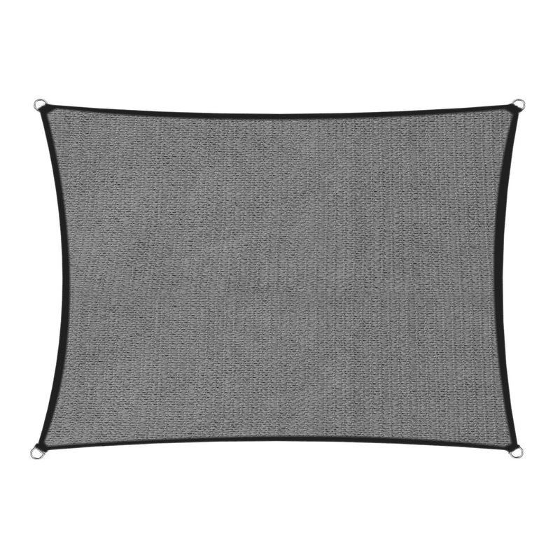 Wallaroo Sun Shade Sail 4m x 6m Grey 280gsm Outdoor Canopy