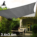 Wallaroo 3.6x3.6m Square Sun Shade Sail Grey Outdoor